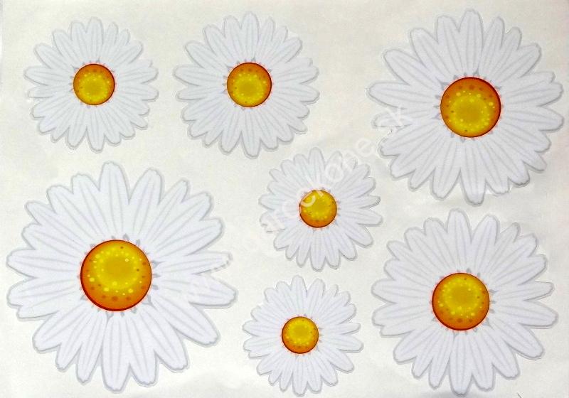 Samolepky kvety biele 7ks