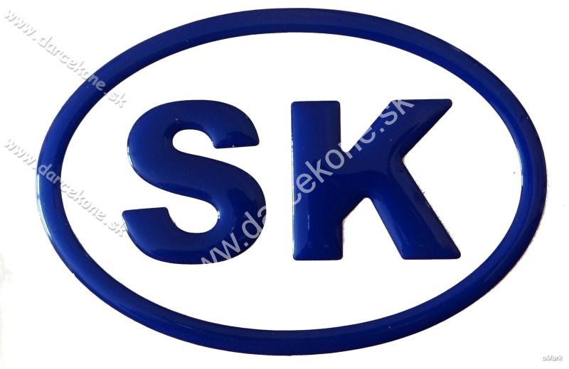 Nálepka na auto SK modrá 13,5cm