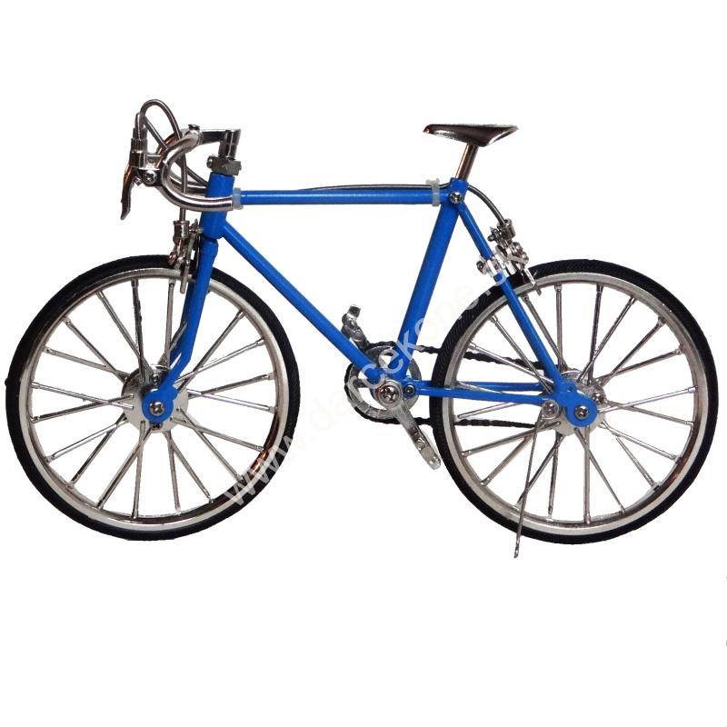 Bicykel kovový modrý 20cm