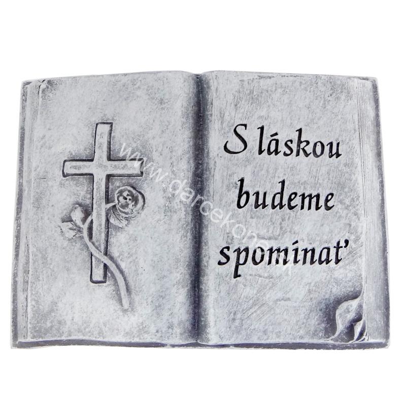 Náhrobný kameň kniha S láskou budeme spomínať 15,5cm