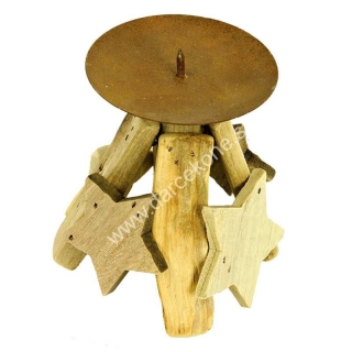 Vianočný svietnik drevený 11cm