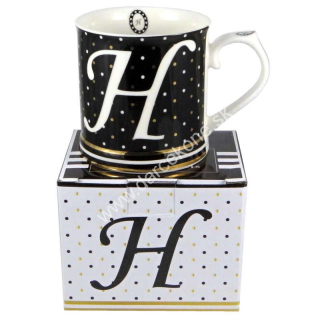 Šálka na kávu čaj s písmenom H