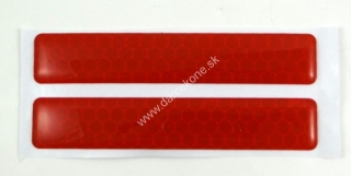 Reflexné živicové nálepky na auto  pásiky červené 10cm