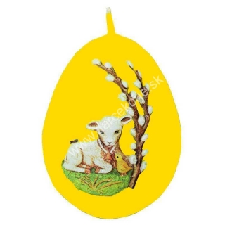 Veľkonočná sviečka vajce baranček žltá
