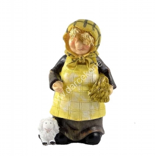 Soška babka s ovečkou 17cm