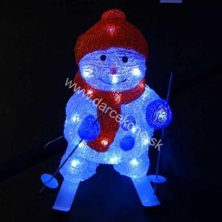 Svietiaci snehuliak 24 cm LED 28cm