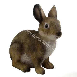 Soška zajac sediaci sivý 23 cm