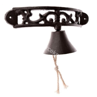 Zvonec liatinový závesný s oblúkom 23cm
