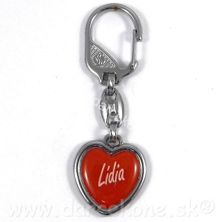  Prívesok na kľúče srdce s menom Lídia