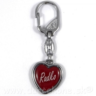  Prívesok na kľúče srdce s menom Radko