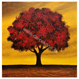 Obraz červený strom akryl 40x40cm