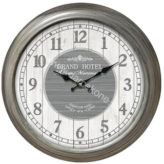 Veľké kovové nástenné hodiny sivé o 51cm