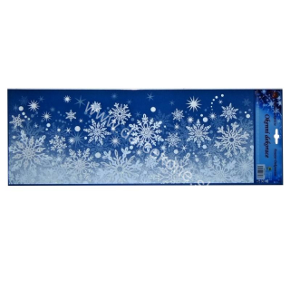 Dlhá vianočná fólia snehové vločky 53x20cm