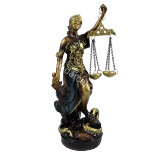 Soška bohyňa spravodlivosti Justícia zlatá 20cm