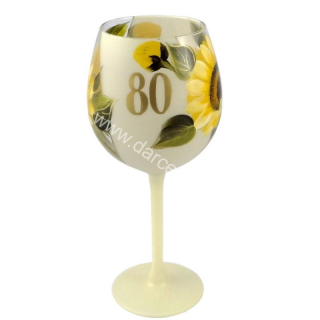 Výročný pohár na víno k 80 narodeninám slnečnice