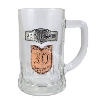 Pivový pohár krígeľ k 30 narodeninám NA ZDRAVIE 0,5l