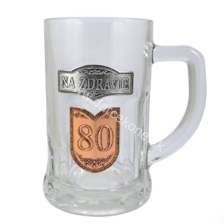 Pivový pohár krígeľ k 80 narodeninám 0,5l