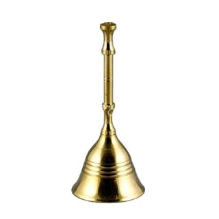 Zvonček kovový zlatý 8cm
