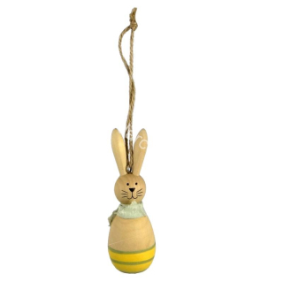 Závesná jarná dekorácia zajačik na šnúrke 18cm