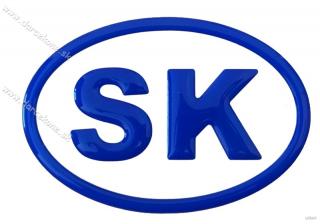 Nálepka na auto SK modrá 11cm