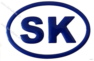 Nálepka na auto SK modrá 13,5cm