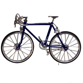 Bicykel kovový modrý tmavý 20cm