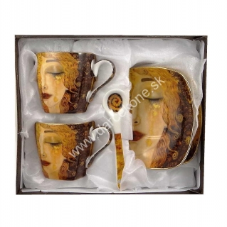 Porcelánové šálky na kávu Gustav Klimt zlaté slzy espreso