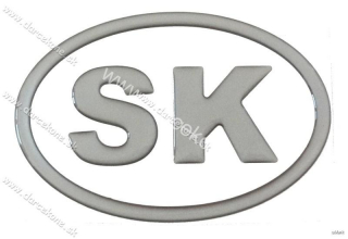 Nálepka na auto SK sivá 13,6cm
