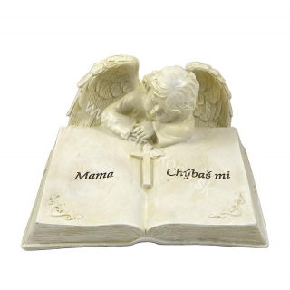 Anjel na knihe Mama chýbaš mi 16cm