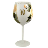 Výročný pohár na víno 70 ruža biely