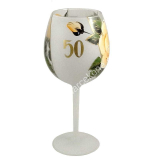 Výročný pohár na víno 50 ruža biely