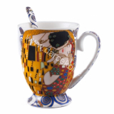 Porcelánová šálka s lyžičkou Gustav Klimt Bozk nová 280ml 